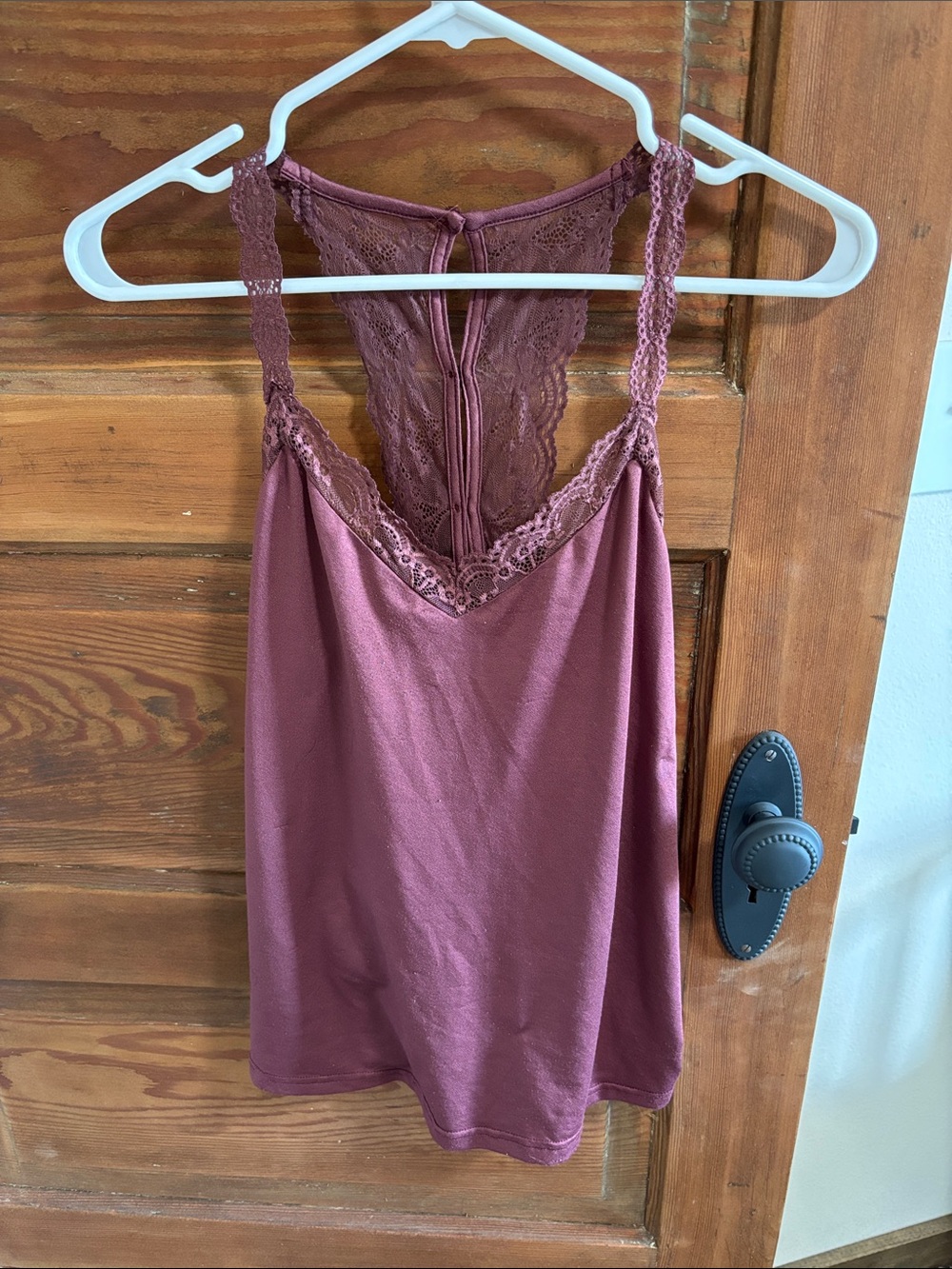 Maroon lace tank